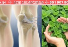 გამოიყენეთ პიტნა მუხლებს შორის ხრტილის აღსადგენად.. მე ამით გადავირჩინე მუხლები!